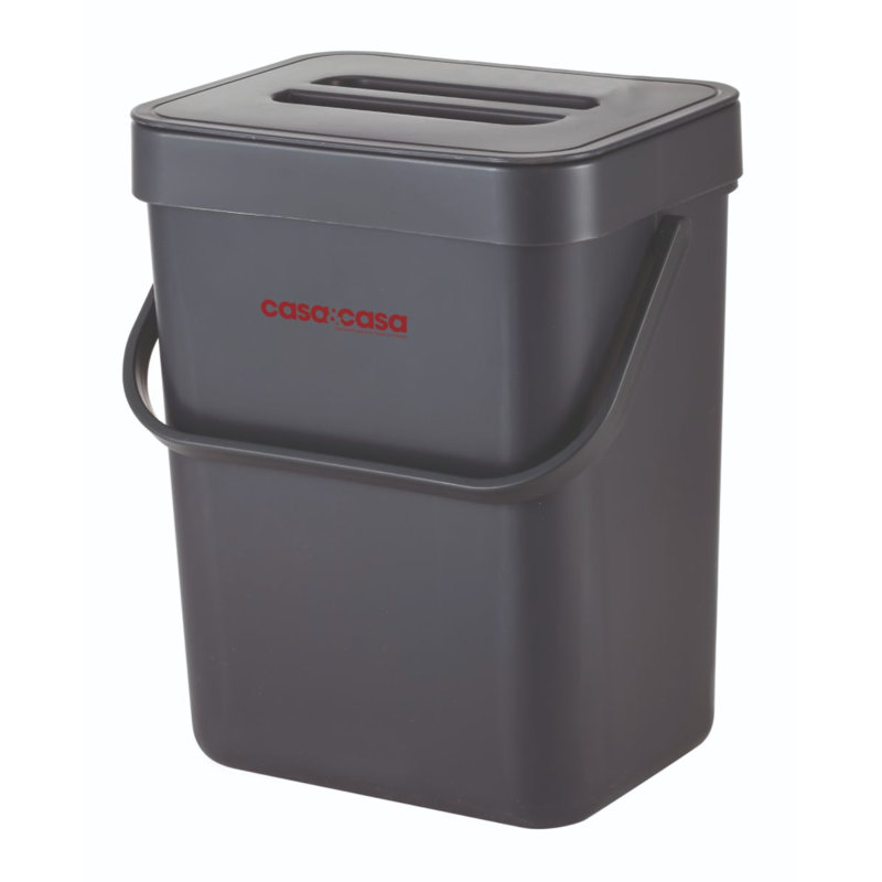 Plastic Recycling Bin, 5, 25cm H x 20cm W, Slate