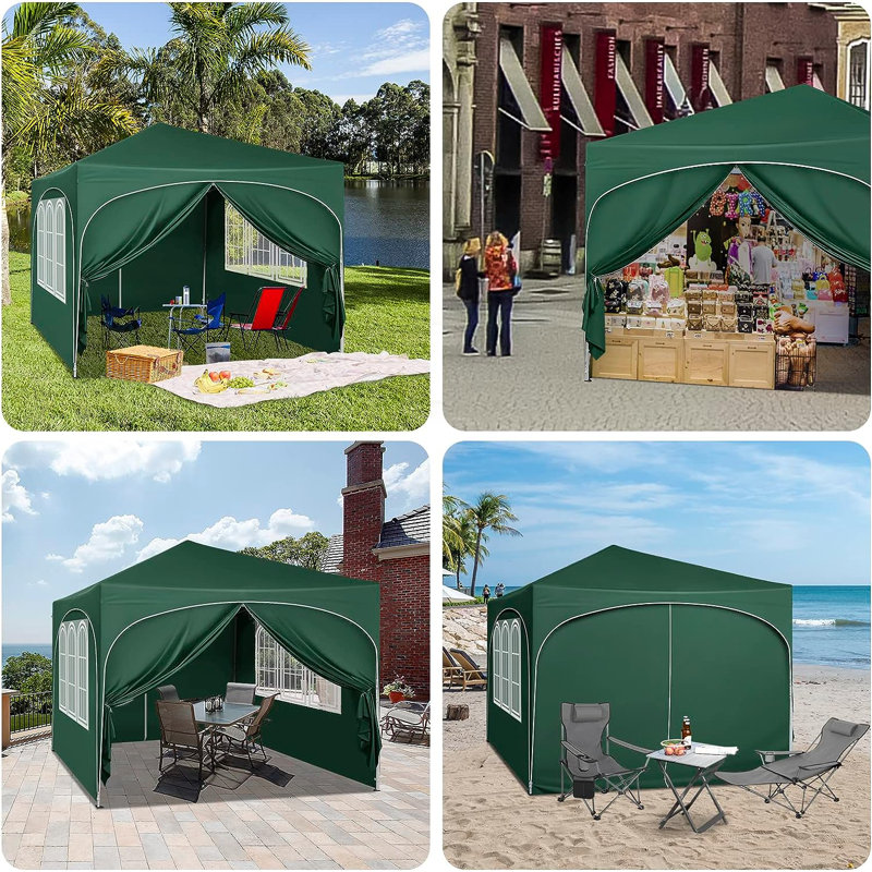 Choncey 3m x 3m Metal Pop-up Gazebo, Green