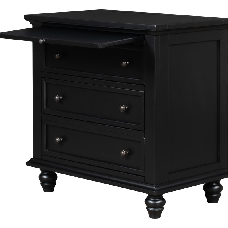 3 armoires de rangement et table pratique en bois pour le salon, fabrication solide, Noir