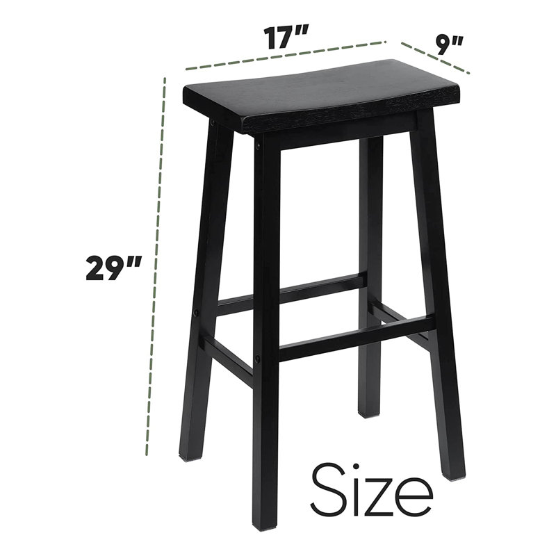 Tabouret en bois massif, Noir