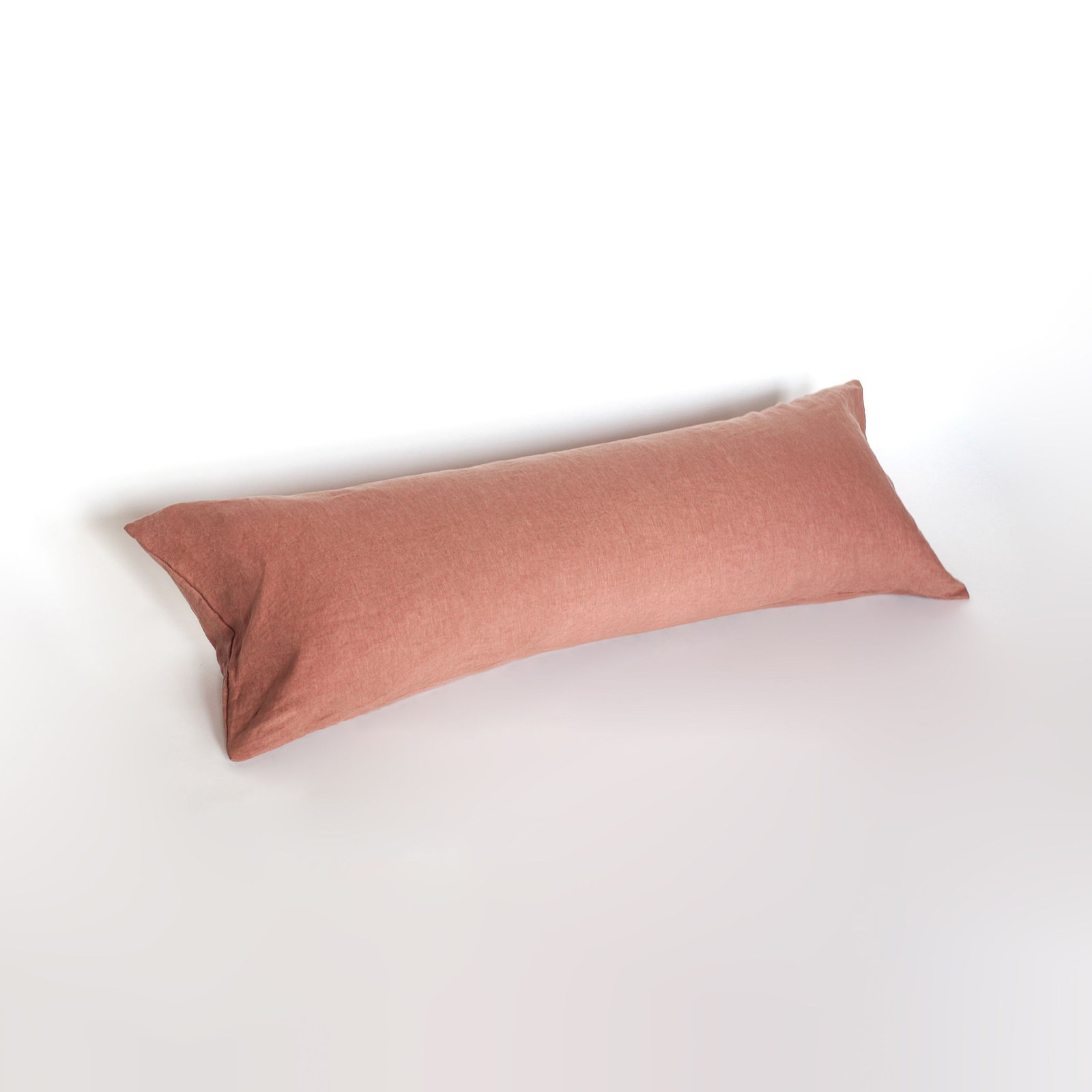 100% French Linen Pillow Sham, Clay, Rectangle 16"H x 44"W, Down Alternative