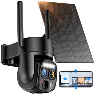 10X Zoom 360-Degree Low-Power Solar Panel Battery 2K FHD Wifi With Spotlight Alarm, Motion Detection, Colour Night Vision, Two-Way Audio And IP66.