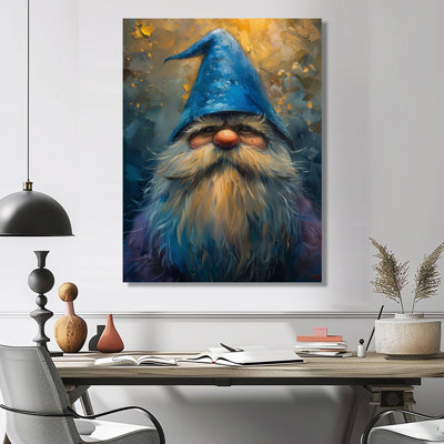 Blue Gnome Glimmering Glimpse - Décoration murale gnome