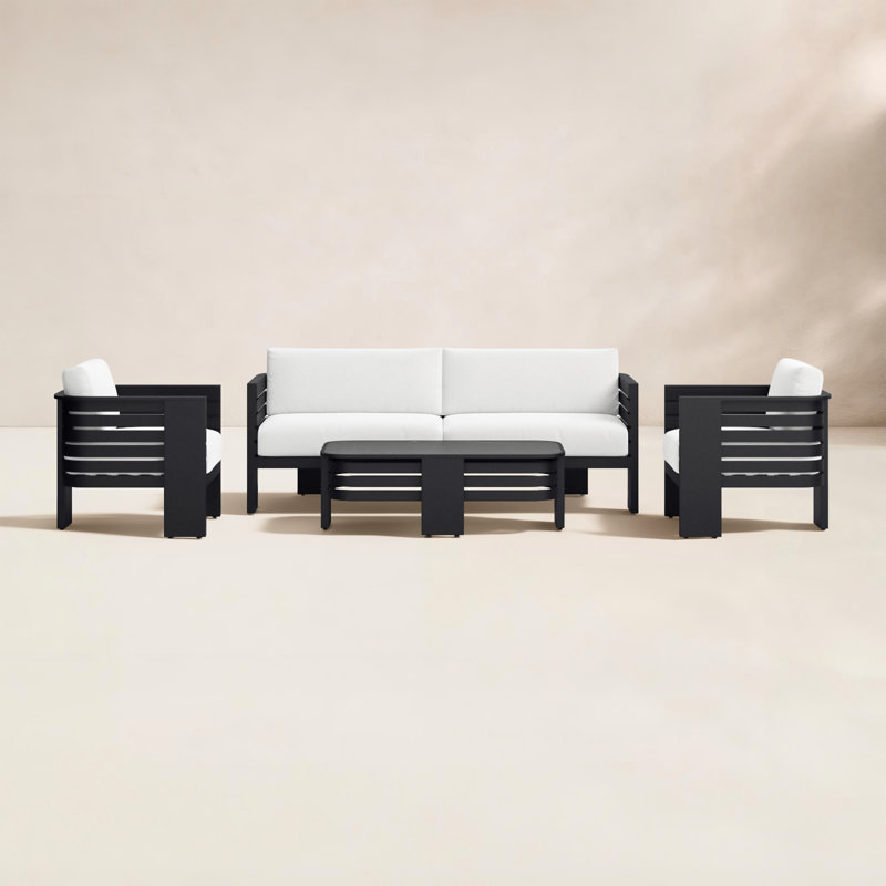 Ensemble de meubles à assise profonde 4 pièces Ari avec coussins Sunbrella