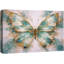 Élégante œuvre de papillon bleu, décorations dorées sur des images de la nature, impression sur toile encadrée-126031990-126031991