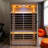 Low Emf Two Person Wide Space Hemlock Double Doors Great Glass Luxury Indoor Far Infrared Sauna Room