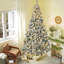 Arbre de Noël artificiel 9 pi avec 968 branches de neige floquées, 600 lumières DEL chaudes, ouverture automatique