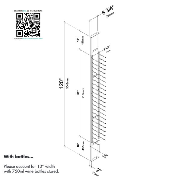 Rooster Roses Wall Rack Measuring Rebrilliant Klossett Single-Sided Floor to Ceiling Wine Rack Kit ...