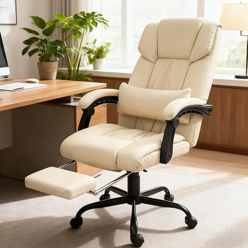 Fauteuil de bureau de luxe avec fonction de massage, inclinable et repose-pieds - Confort ultime pour la maison et le bureau