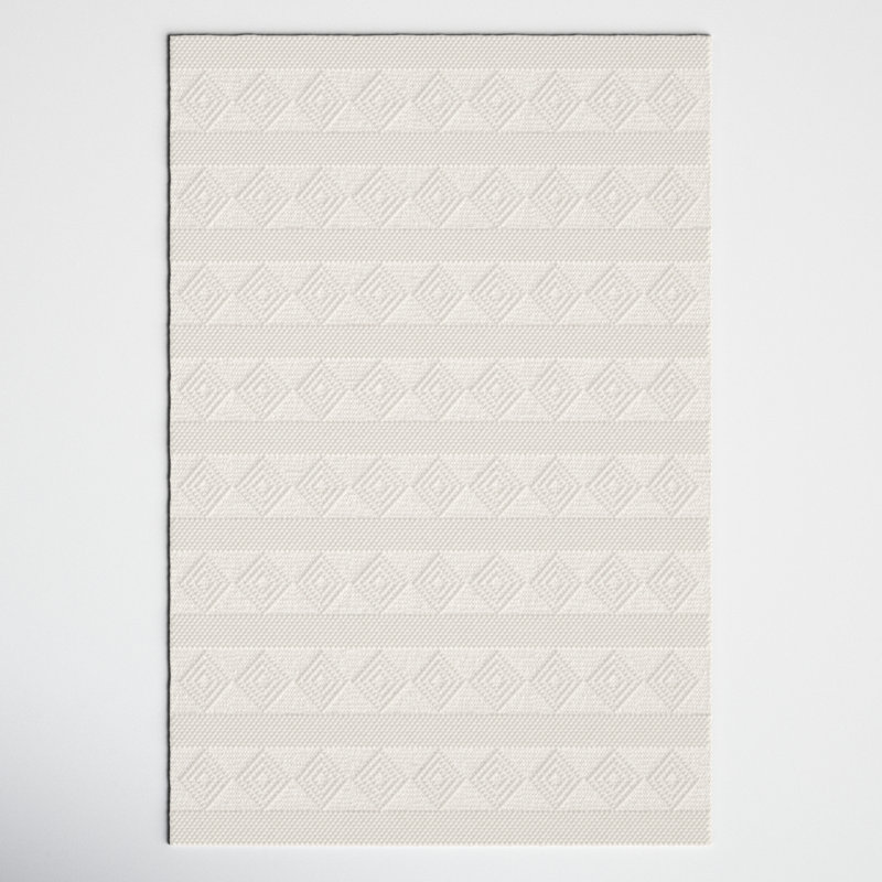 Tapis beige en laine tissé à plat Latrissa, Rectangle 5 pi x 7 pi 6 po