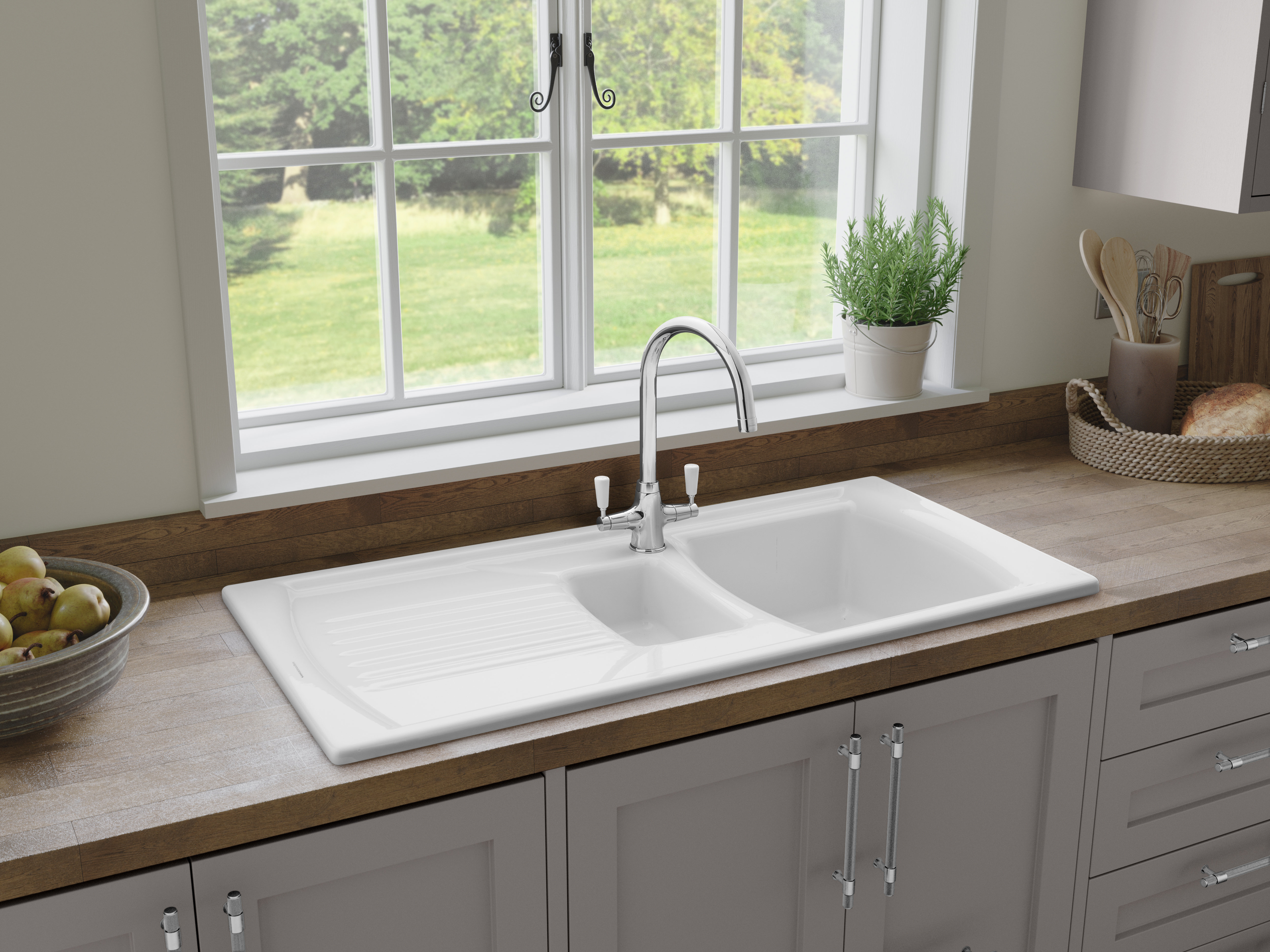Rangemaster Sink & Taps 1.5 Bowl Inset Kitchen Sink | Wayfair.co.uk