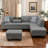 3-piece Linen Sectional Sofa-2007906085-2007906075