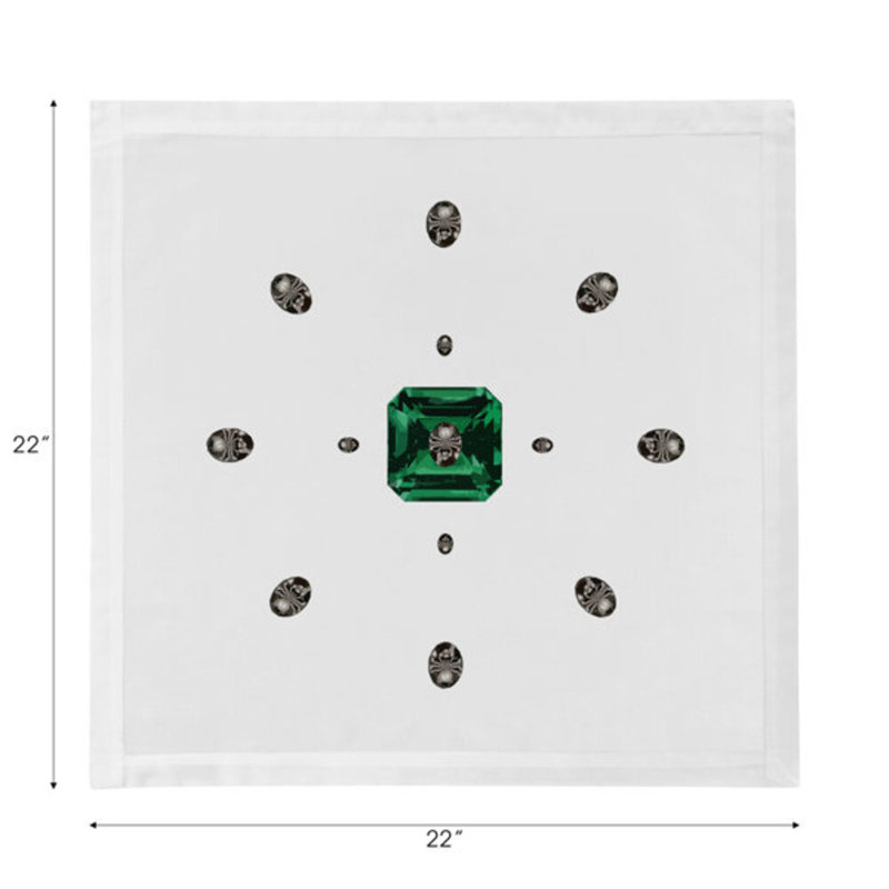 Asscher Cotton Blend Square Napkins, White