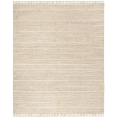 Abas Natural Fiber Hand Woven Jute/Nz Wool Geometric Rug
