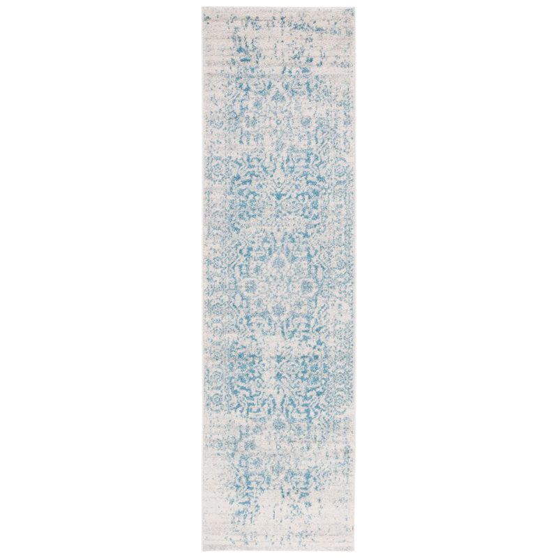 Christa Teal/Ivory Rug, Runner 2'3" x 8'
