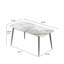 Table de salle à manger 62,99 po en pierre artificielle moderne à bord arrondi gris foncé et pieds en métal gris foncé pouvant accueillir 6 personnes (table de salle à manger seulement)-2047572319