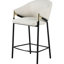  Tabourets en tissu à hauteur de comptoir avec base lustrée 2 - Aspect lin-1064889032