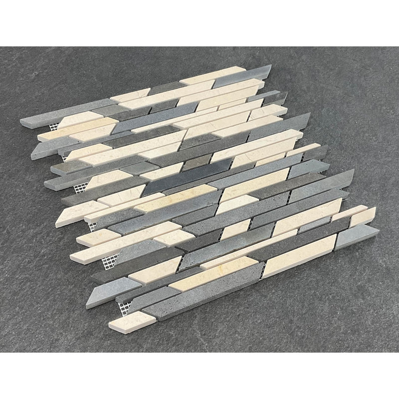 Carrelage mosaïque Crema Marfil and Grey Marble