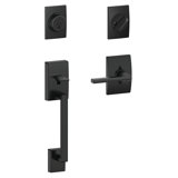 Century Handleset with Single Cylinder Deadbolt and Latitude Door Lever and Century Rosette