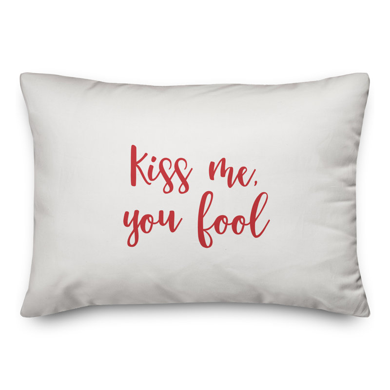  Coussin Kiss Me You Fool, Rouge / Blanc