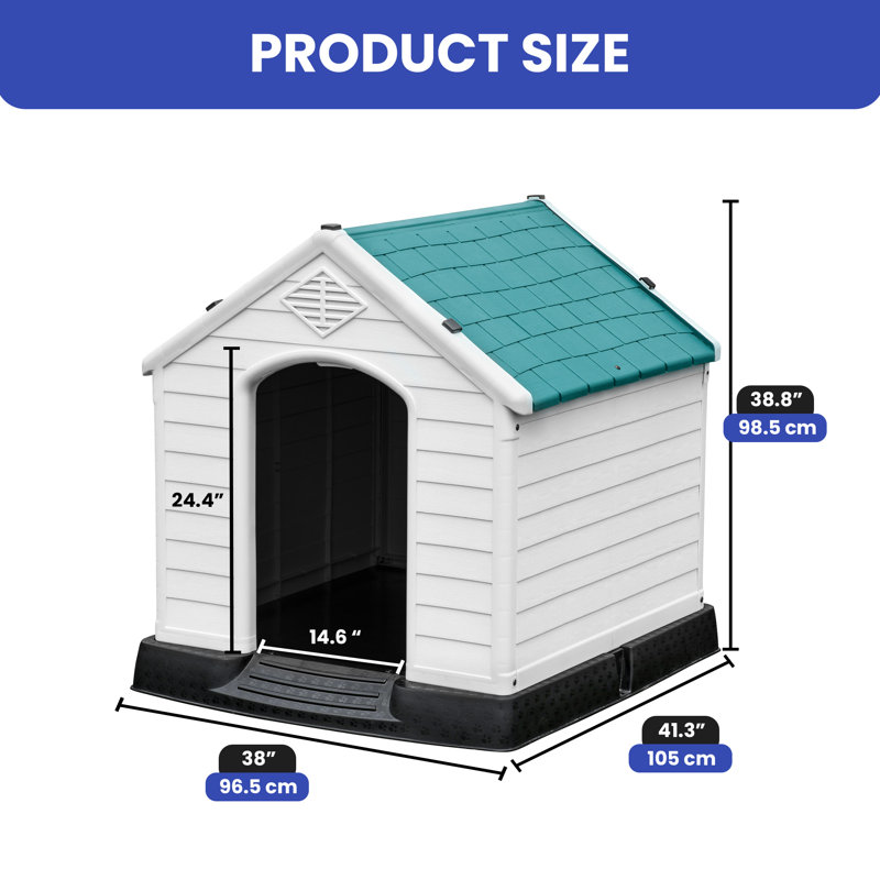 Niche pour chien Shelia, H 38,8 po x l 38 po x P 41,3 po, Gris / blanc / noir