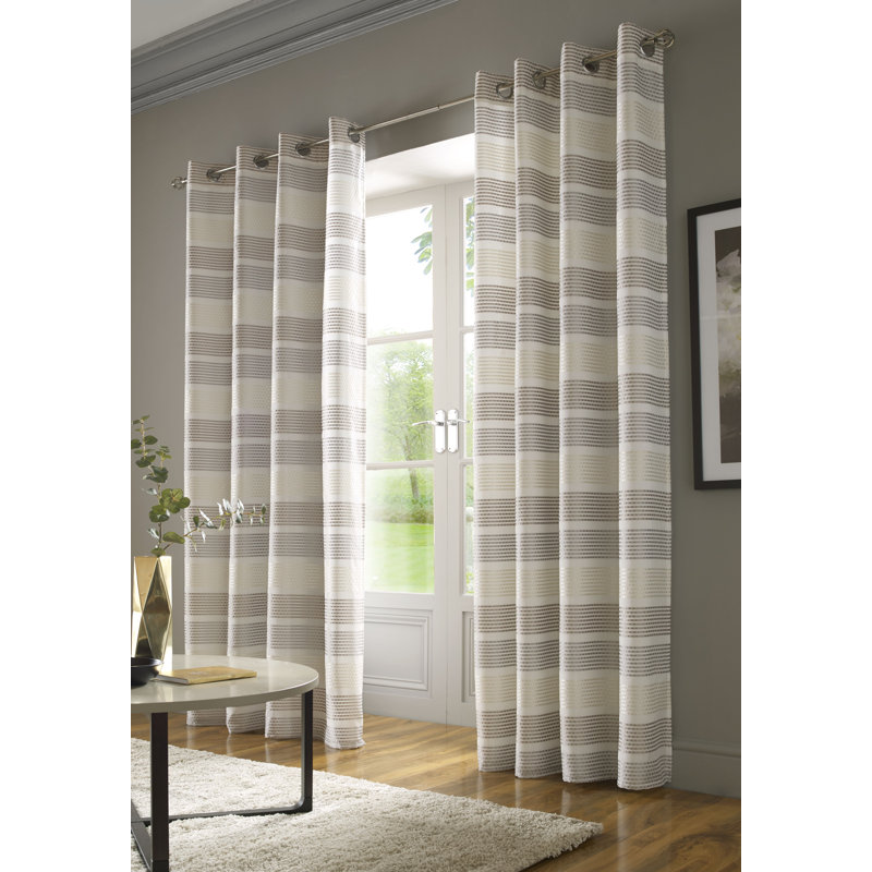 Verna Semi Sheer Curtain, 144 W x 182 D cm, Black