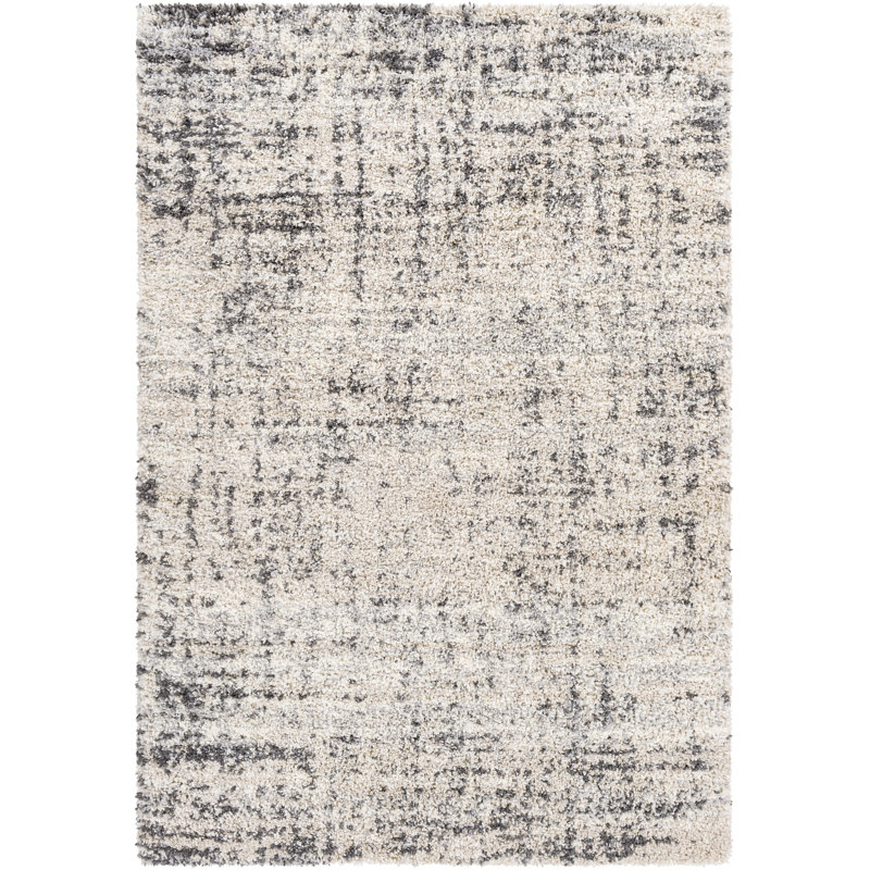 Myndi Beige/Gray Area Rug, Rectangle 6'7" x 9'