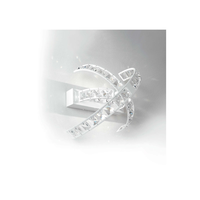 Striped wall lamp 4 flames, Crystal and white