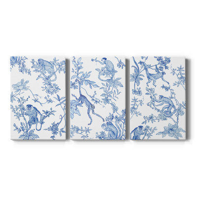 Monkey Land II - Toile tendue avec châssis sur mesure - 3 pièces