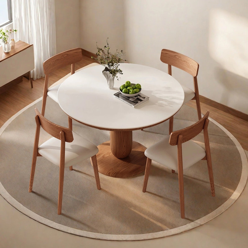 Table ronde nordique rétro, H 29,53 po x L 51,18 po x l 51,18 po