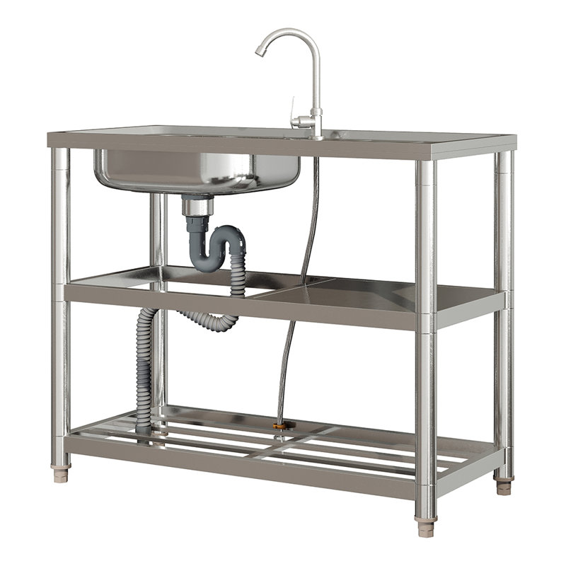 Metro Lane 45.5mm W Single Bowl Stainless Steel Kitchen Sink with 2 Faucet Holes