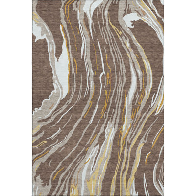 Premium Machine Washable Cortes AMF1037 Swirls Rug