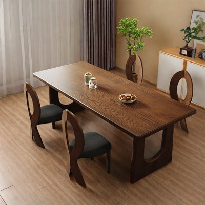 Rectangular solid wood dining table sets