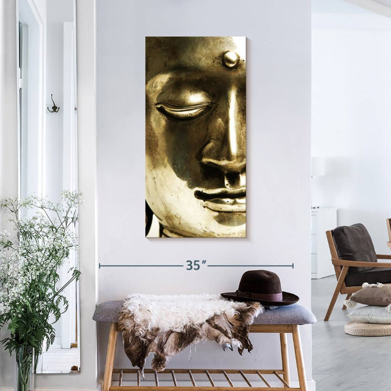Bouddha brillant sur toile, H 36 po x l 18 po x P 1,25 po