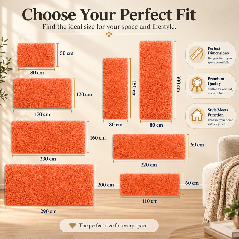 Adela Standard Shag Area Rug, Rectangle 200 x 290 cm