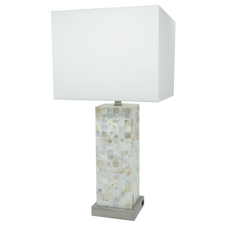 Ensemble de lampes de table 2 pièces à motif mosaïque moderne blanc avec finition chromée | Idée de cadeau
