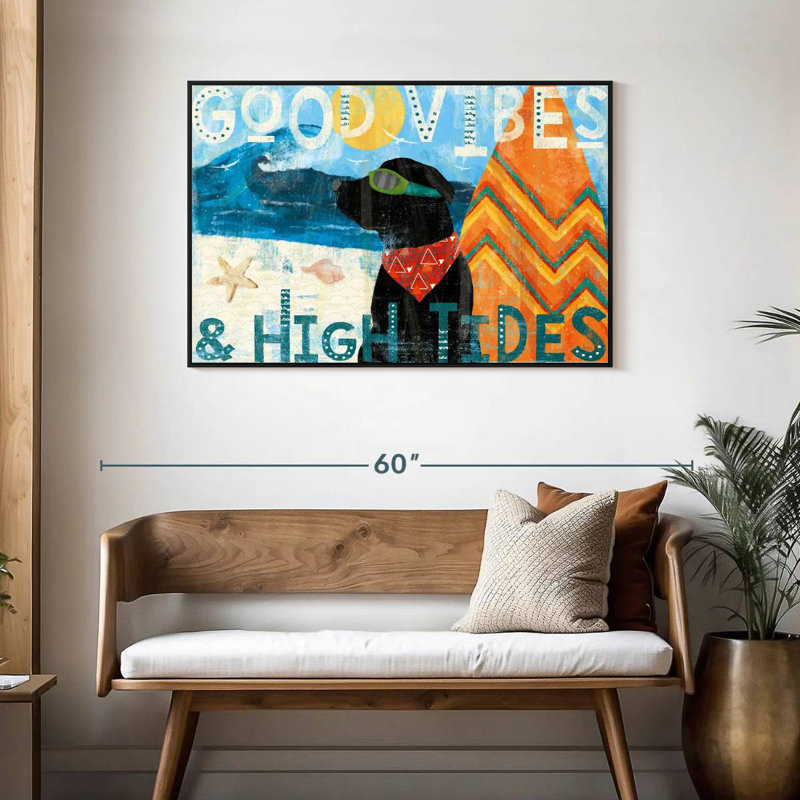 Good Vibes II, Cadre flottant noir, 43 po x 29 po