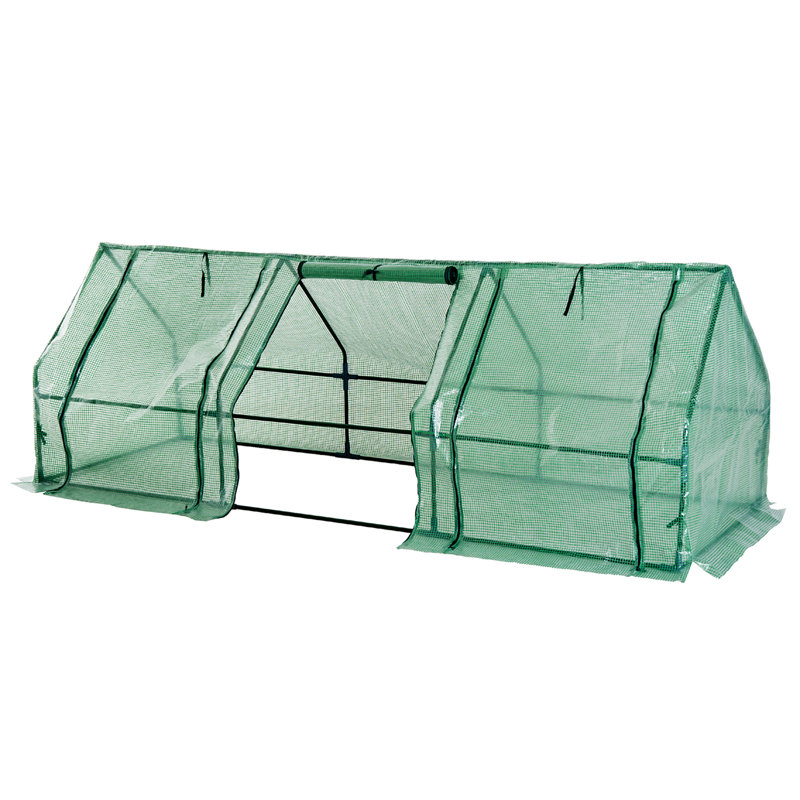 Portable Mini Greenhouse Outdoor Garden with Large Zipper Doors and Water/UV PE Cover, 36, Green