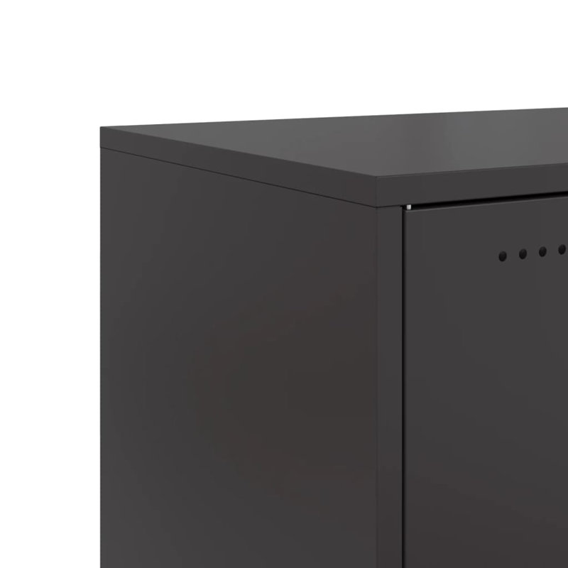 Ensemble de 2 tables de chevet vidaXL en acier laminé à froid noir 14,2 po x 15,4 po x 17,1 po, Ensemble de 2