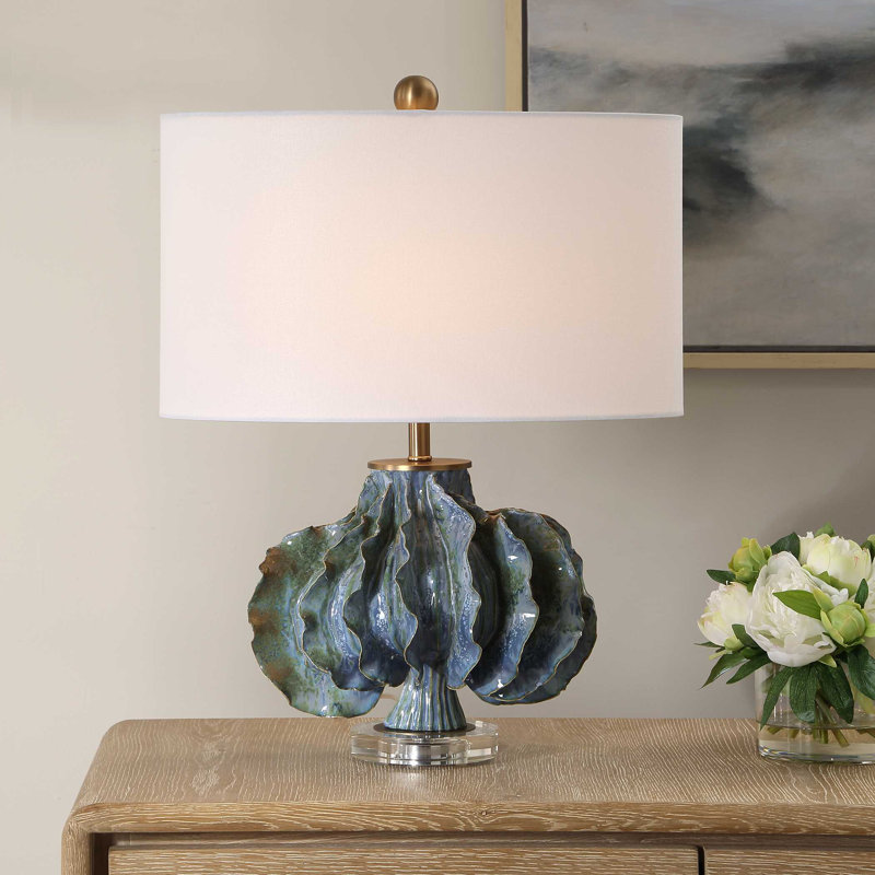 Uttermost Ruffle Up Blue Green Table Lamp