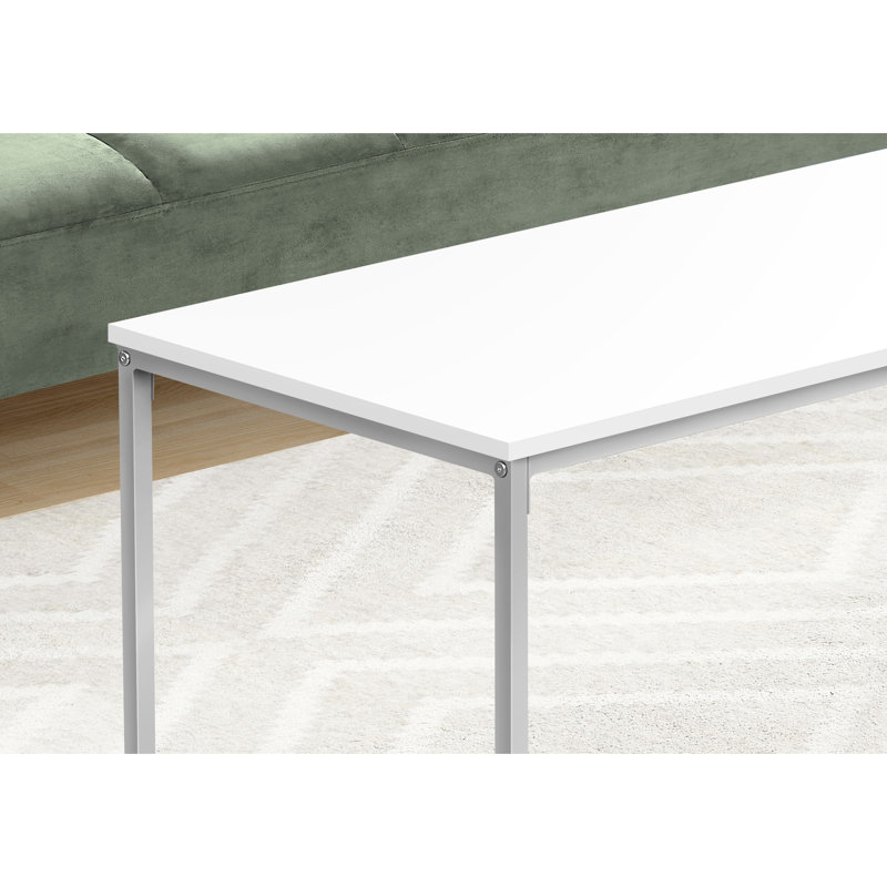Table de salon avec touche moderne, console rectangulaire contemporaine en métal gris stratifié 40 po, gris