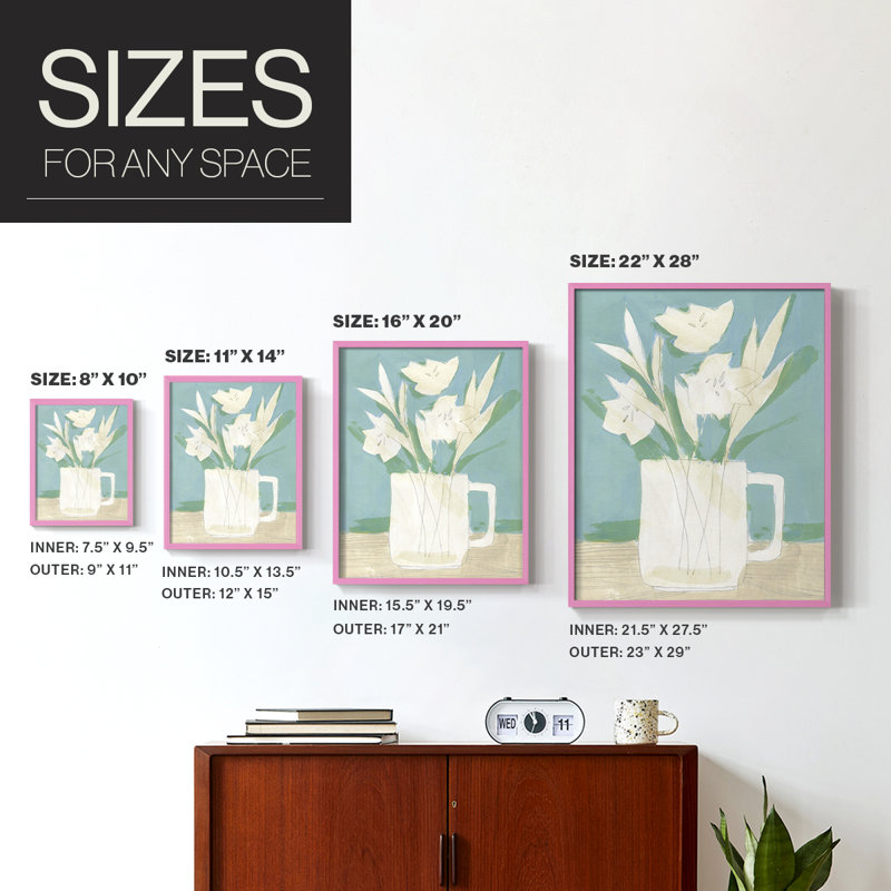 Reproduction encadrée Mute Spring Arrangement III - bois massif, Rose, H 10 po x l 8 po