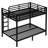 Metal Full Over Bunk Bed For Teens And Adults, Black Color, Space - Saving, Noise , Functional Under Storage Bed, Saving Solution, Sleep, Design With Rails, Simple Installation-1643975184-1643975187