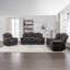 Ensemble de canapés inclinables 3 pièces, sièges de cinéma maison, fauteuil inclinable manuel avec console centrale et bande lumineuse à DEL pour le salon