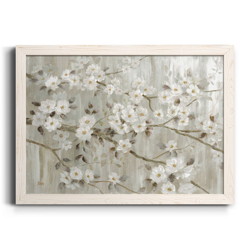 Printemps neutre - Toile encadrée de qualité supérieure - prête à être accrochée, H 17 po x l 20 po x P 1 po, Blanc