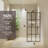 34 In. W X 78 In. H Frameless Single Fixed Shower Panel In Black Grid Pattern With 3/8 In. Clear Glass