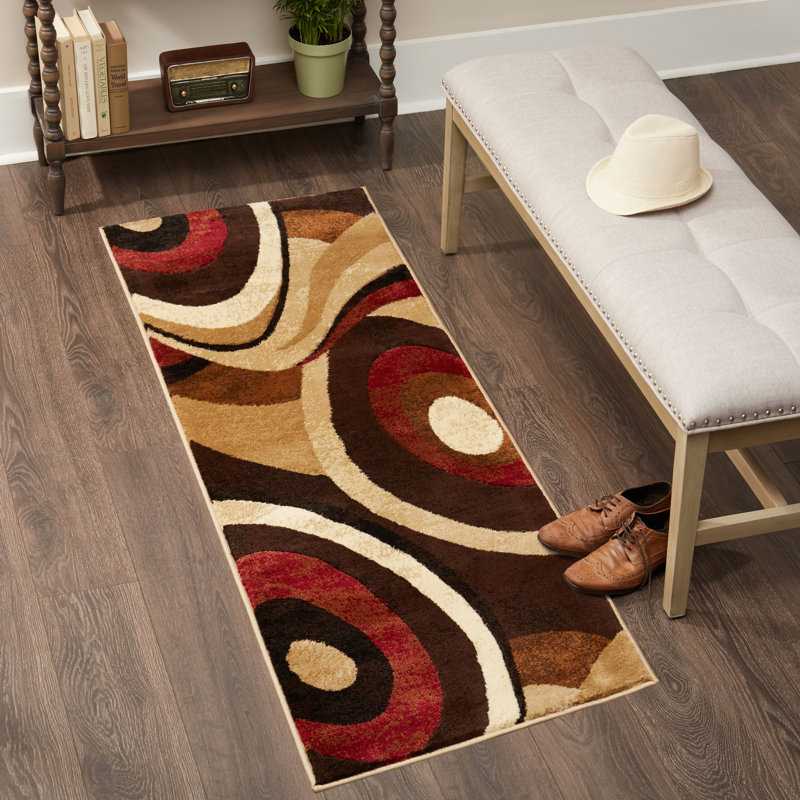 Rubith Abstract Brown/Beige Area Rugs, Runner 2'2" x 6'