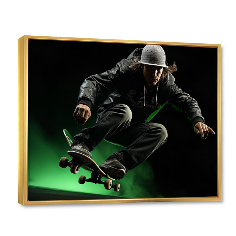 Skateboard Chronicles III - Imprimé, H 34 po x l 44 po x P 1,5 po, Cadre flottant doré