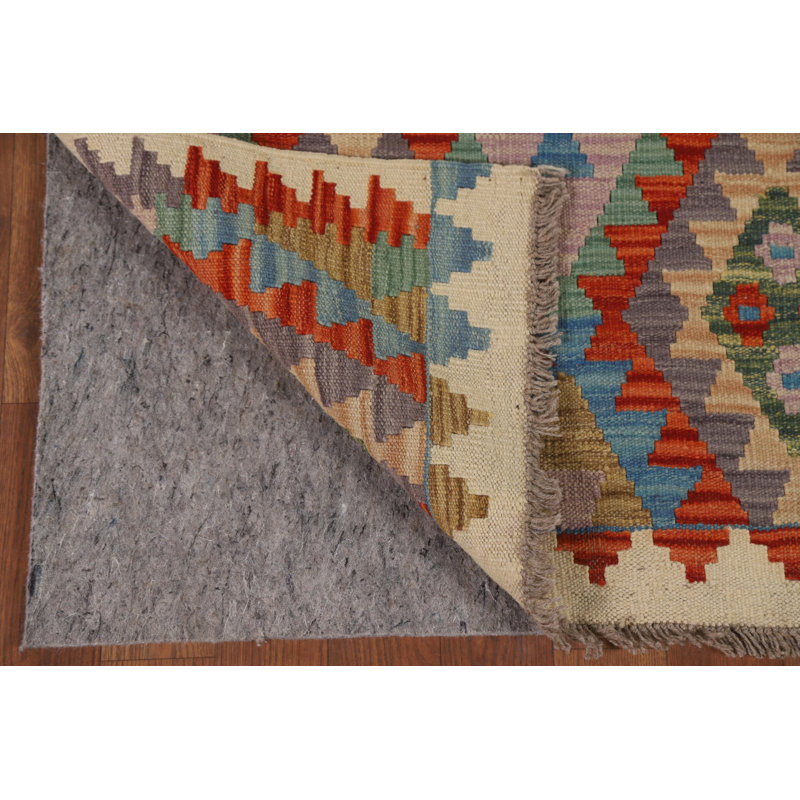Tapis de couloir oriental géométrique Kilim 3 x 10