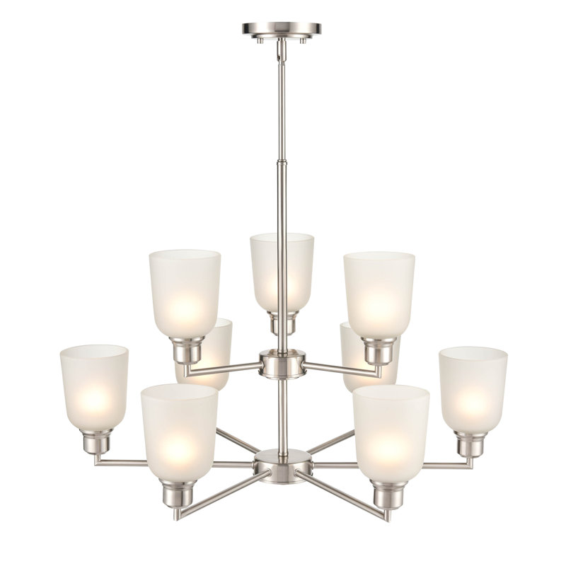 Lustre traditionnel à 9 lumières avec abat-jour